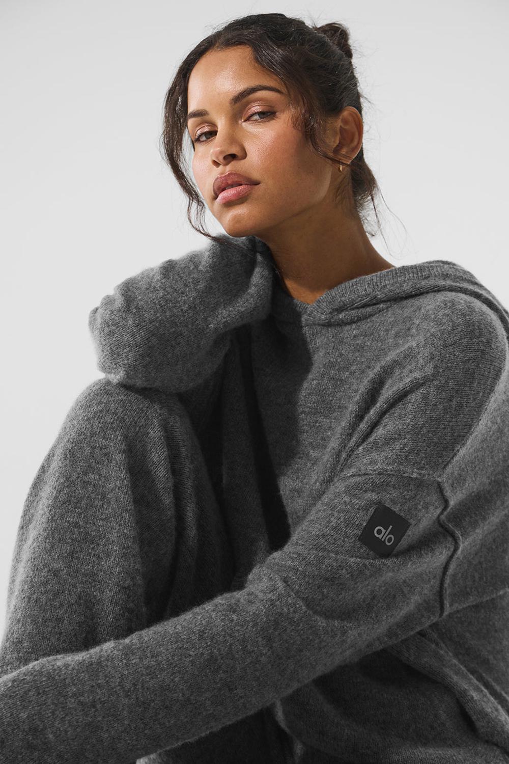 Platinum Grey Alo Yoga New Class Cashmere Women Hoodie | KSA  LKS830751