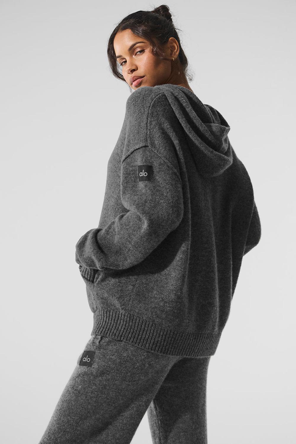 Platinum Grey Alo Yoga New Class Cashmere Women Hoodie | KSA  LKS830751