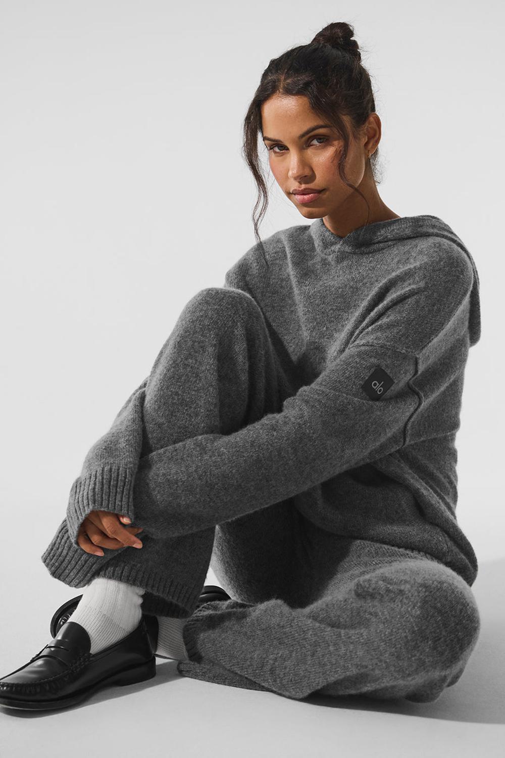 Platinum Grey Alo Yoga New Class Cashmere Women Hoodie | KSA  LKS830751