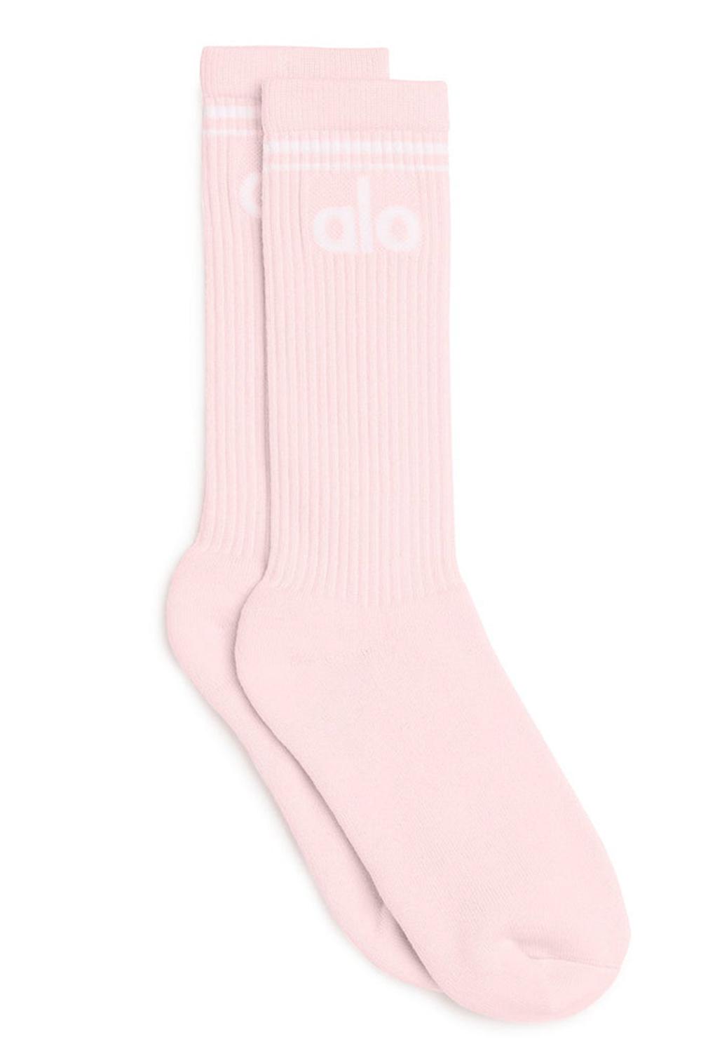 Powder Pink / White Alo Yoga Unisex Throwback Men Sock | KSA  JLT836542