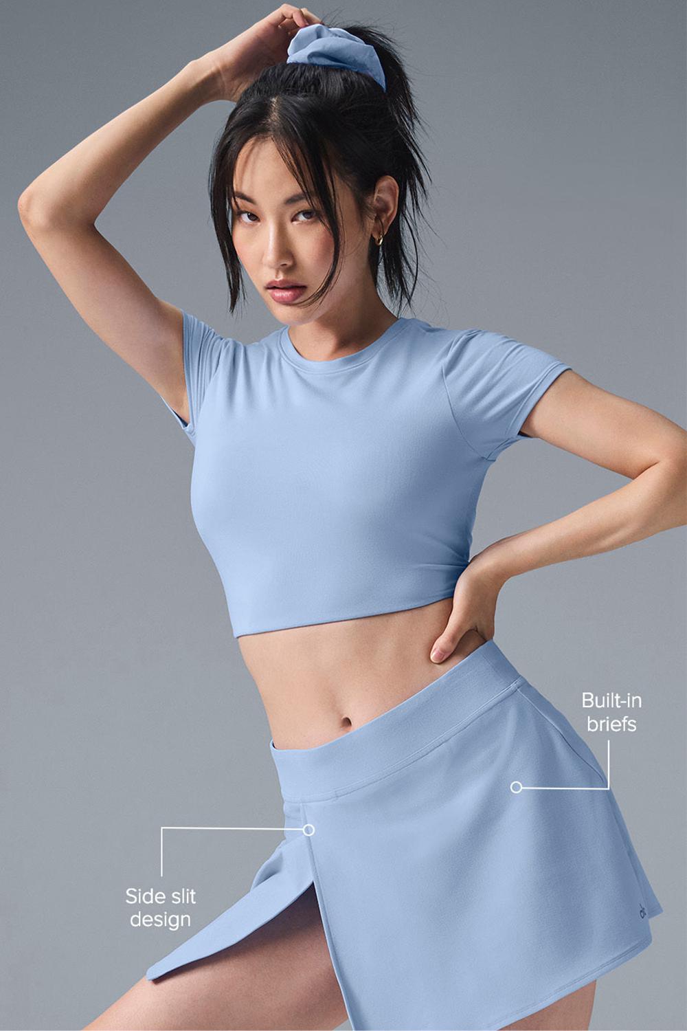 Seashell Blue Alo Yoga Alosoft Backspin Women Skirt | KSA  HKO519362