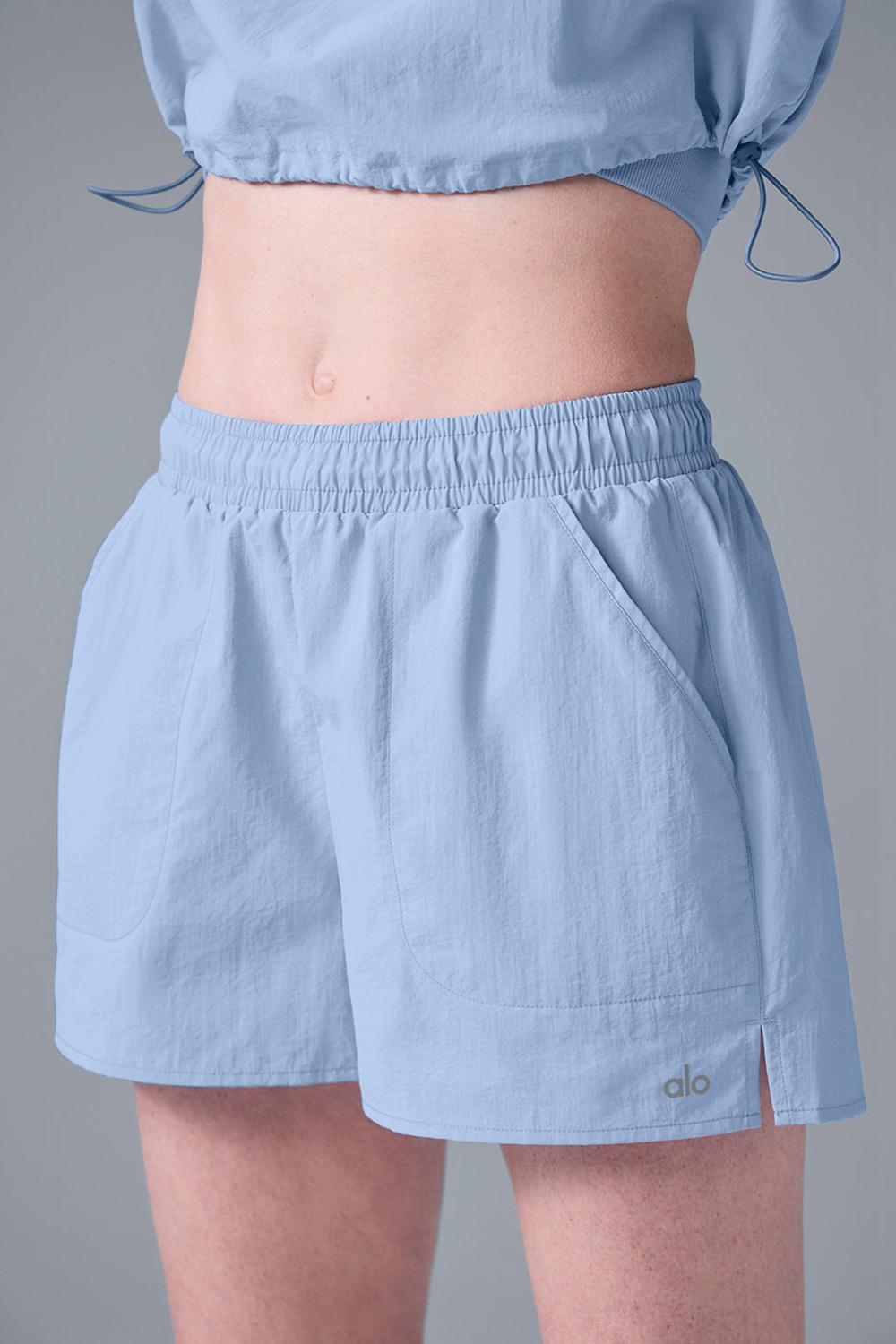 Seashell Blue Alo Yoga Alumni Women Short | KSA  IOP398765