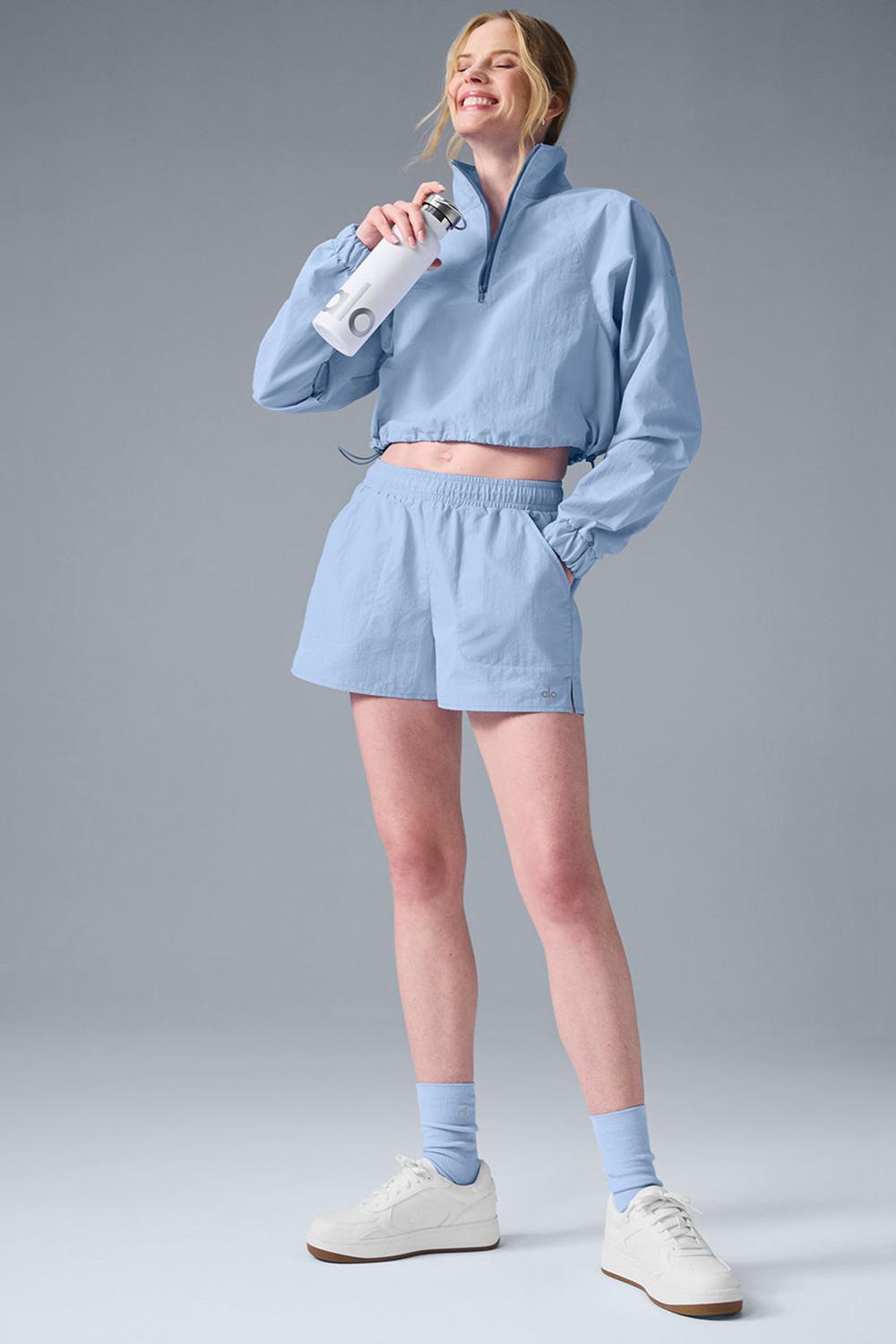 Seashell Blue Alo Yoga Alumni Women Short | KSA  IOP398765