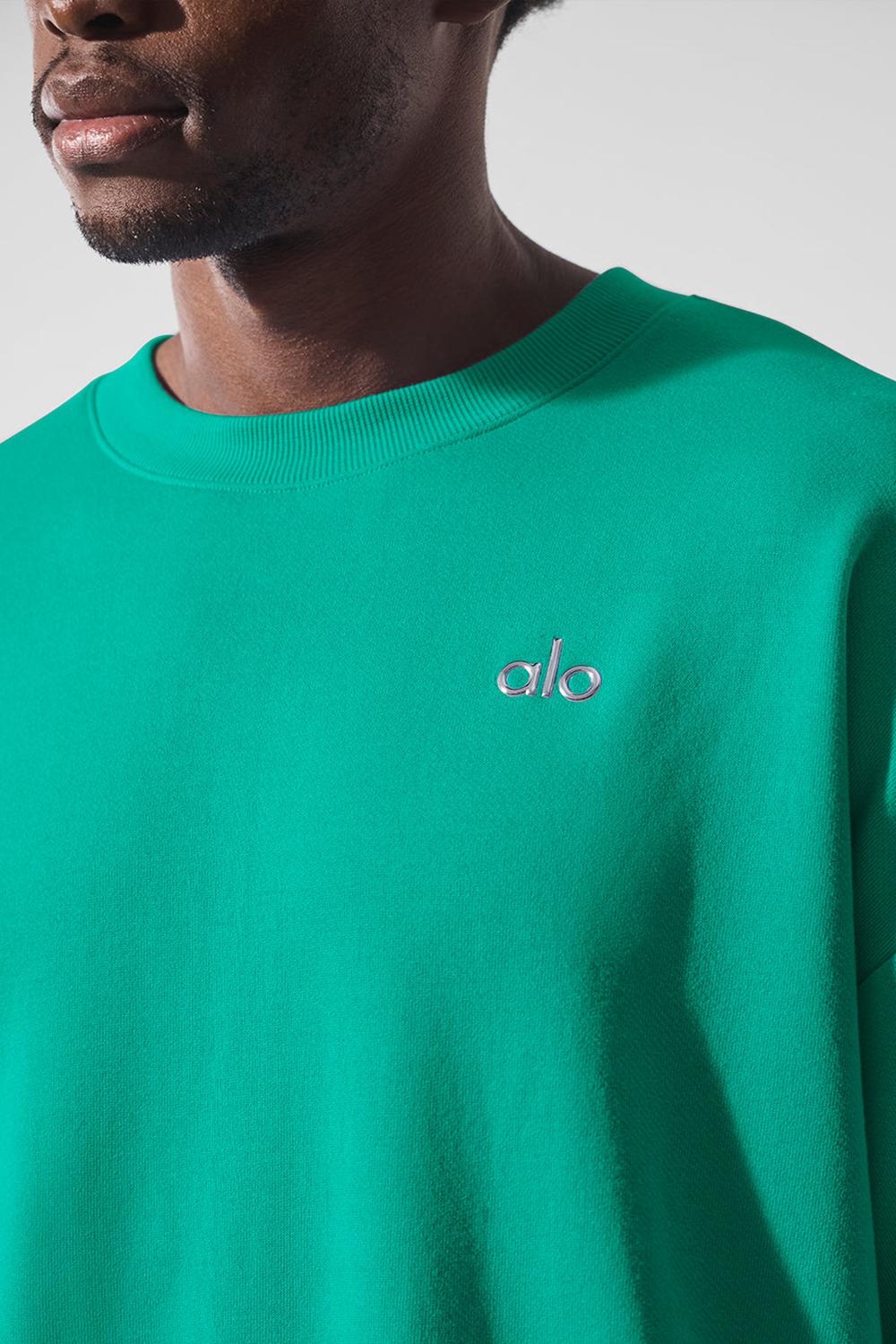 Spruce Green Alo Yoga Accolade Crew Neck Men Pullover | KSA  GZL460981