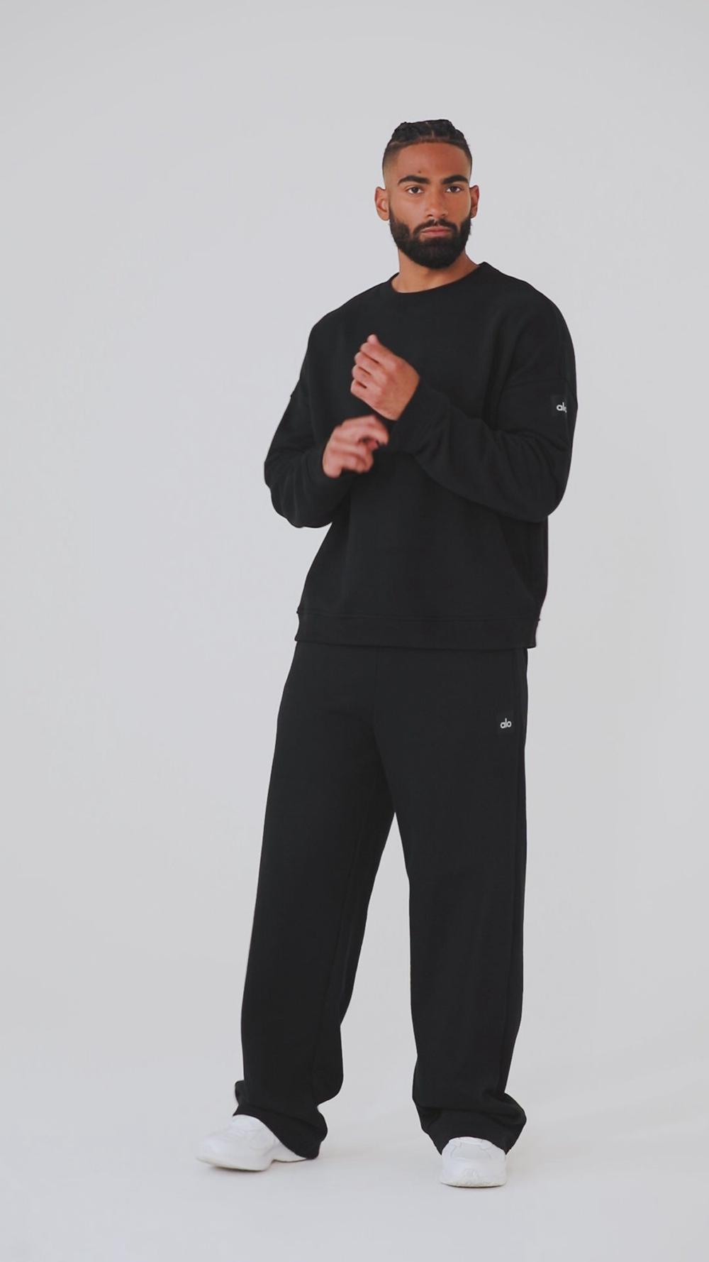 Stealth Green Alo Yoga Renown Heavy Weight Crew Neck Men Pullover | KSA  ZHJ954871