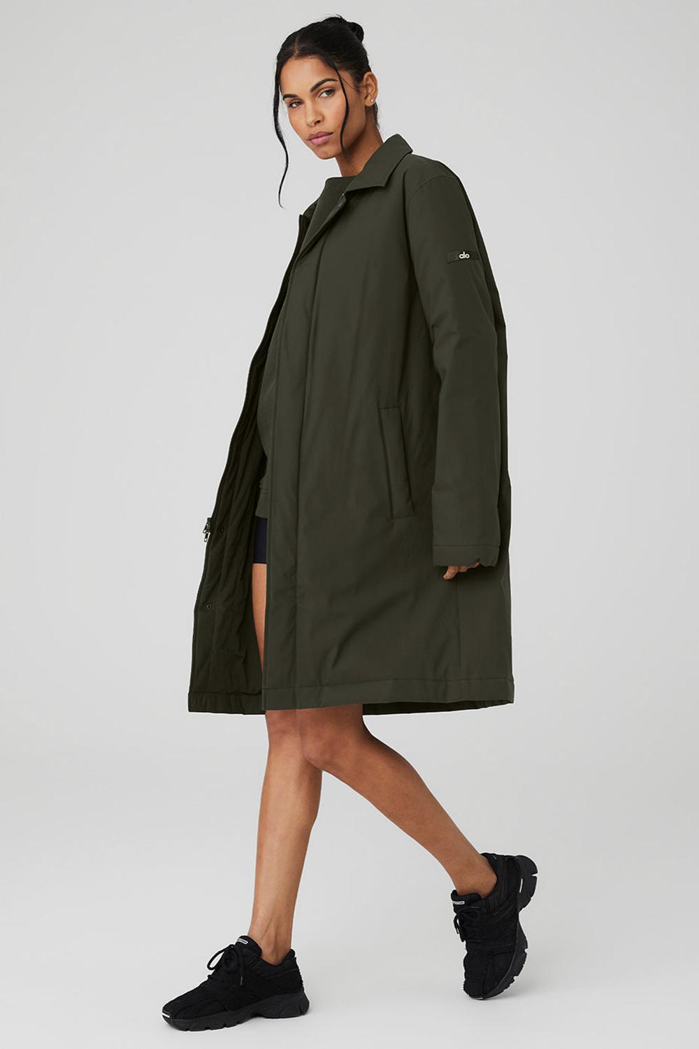 Stealth Green Alo Yoga Signature Women Overcoat | KSA  PCY072485