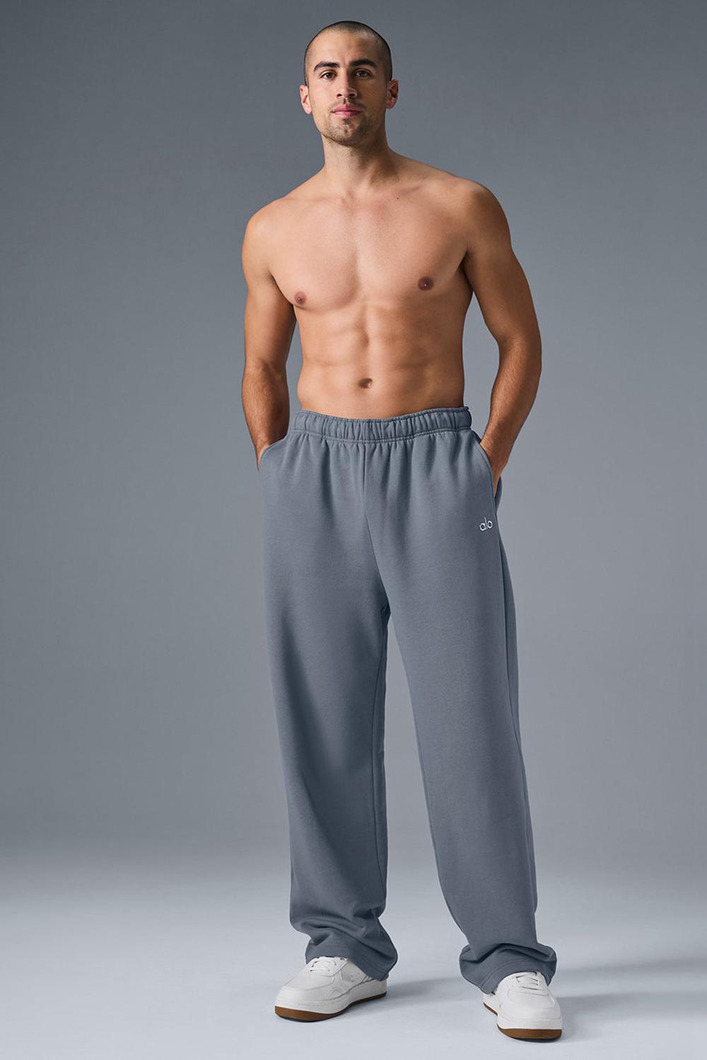 Steel Grey Alo Yoga Accolade Straight Leg Men Sweatpant | KSA  JKH156349