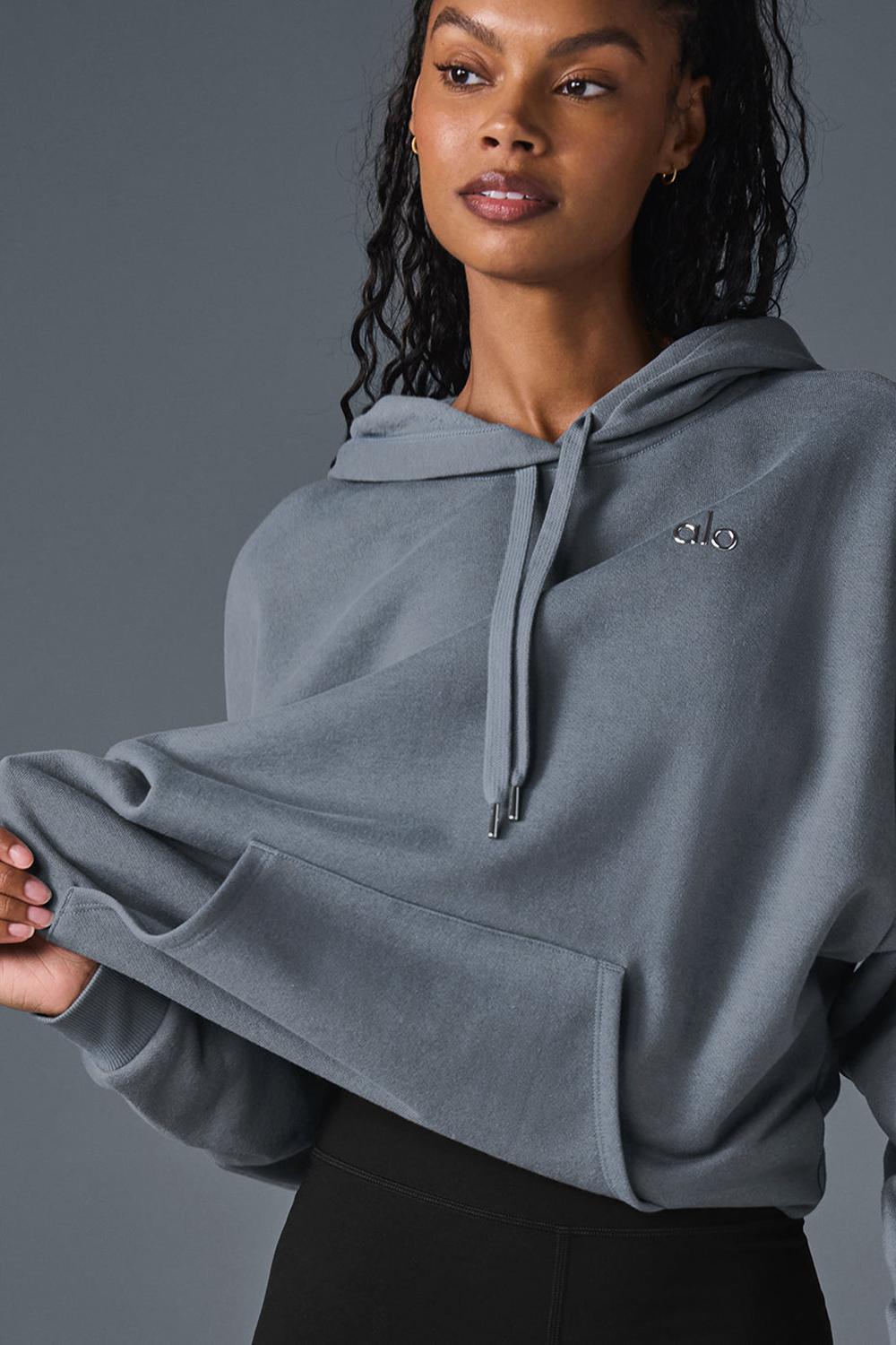 Steel Grey Alo Yoga Accolade Women Hoodie | KSA  PSD426570