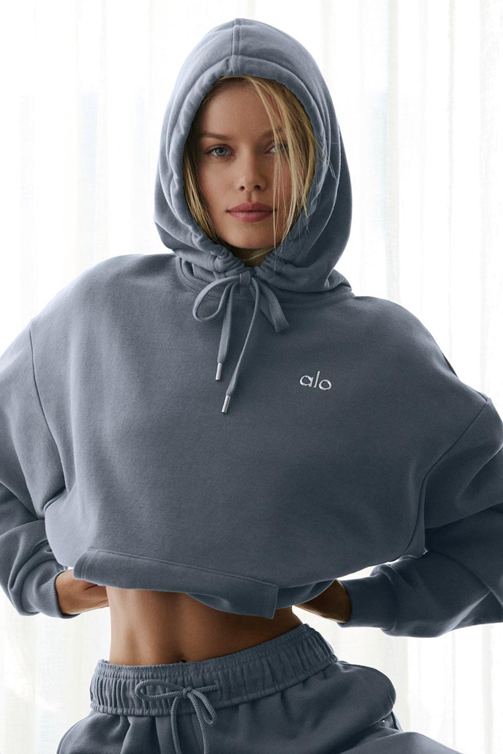 Steel Grey Alo Yoga Accolade Women Hoodie | KSA  PSD426570