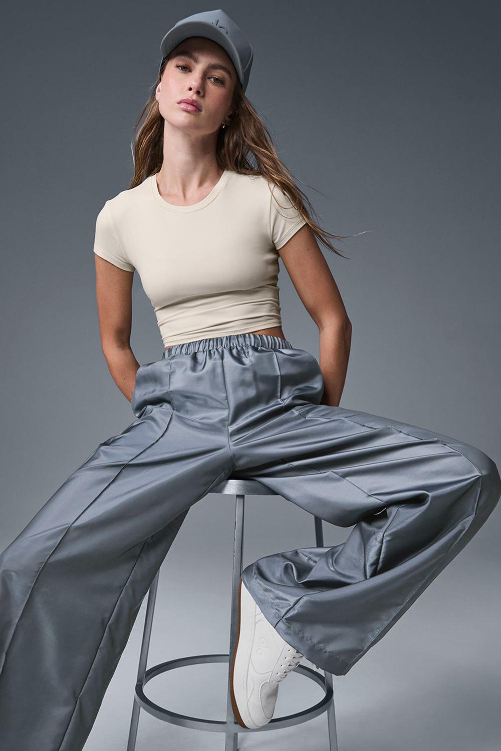 Steel Grey Alo Yoga Afterglow Wide Leg Track Women Hoodie | KSA  XLB412098