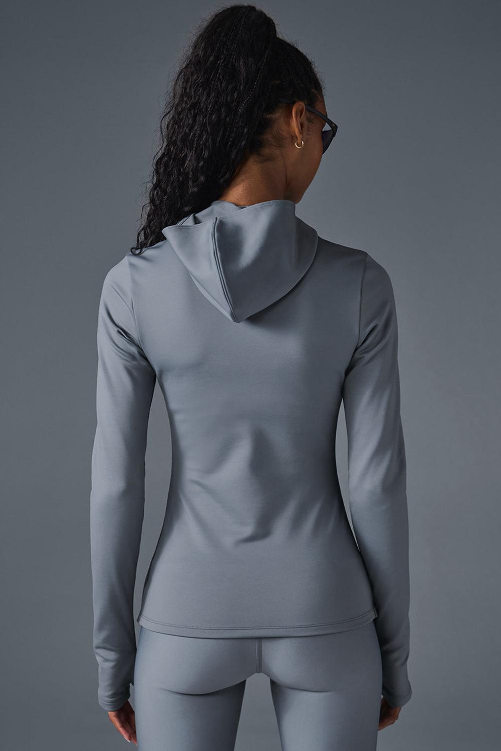 Steel Grey Alo Yoga Airlift Winter Warm Hooded Women Hoodie | KSA  WGK364185