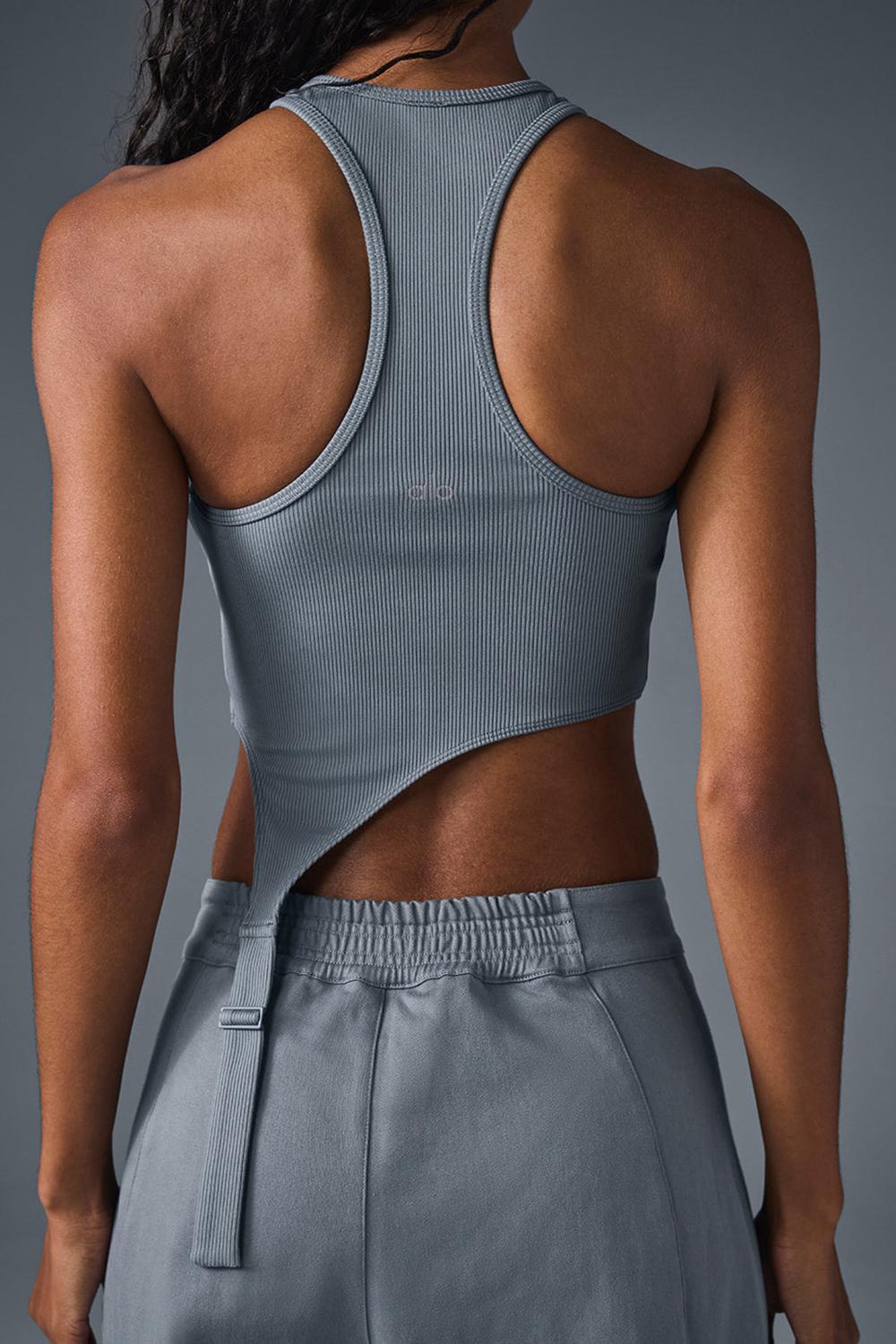 Steel Grey Alo Yoga Alosoft Ribbed Revelation Women Tank | KSA  LEJ149352