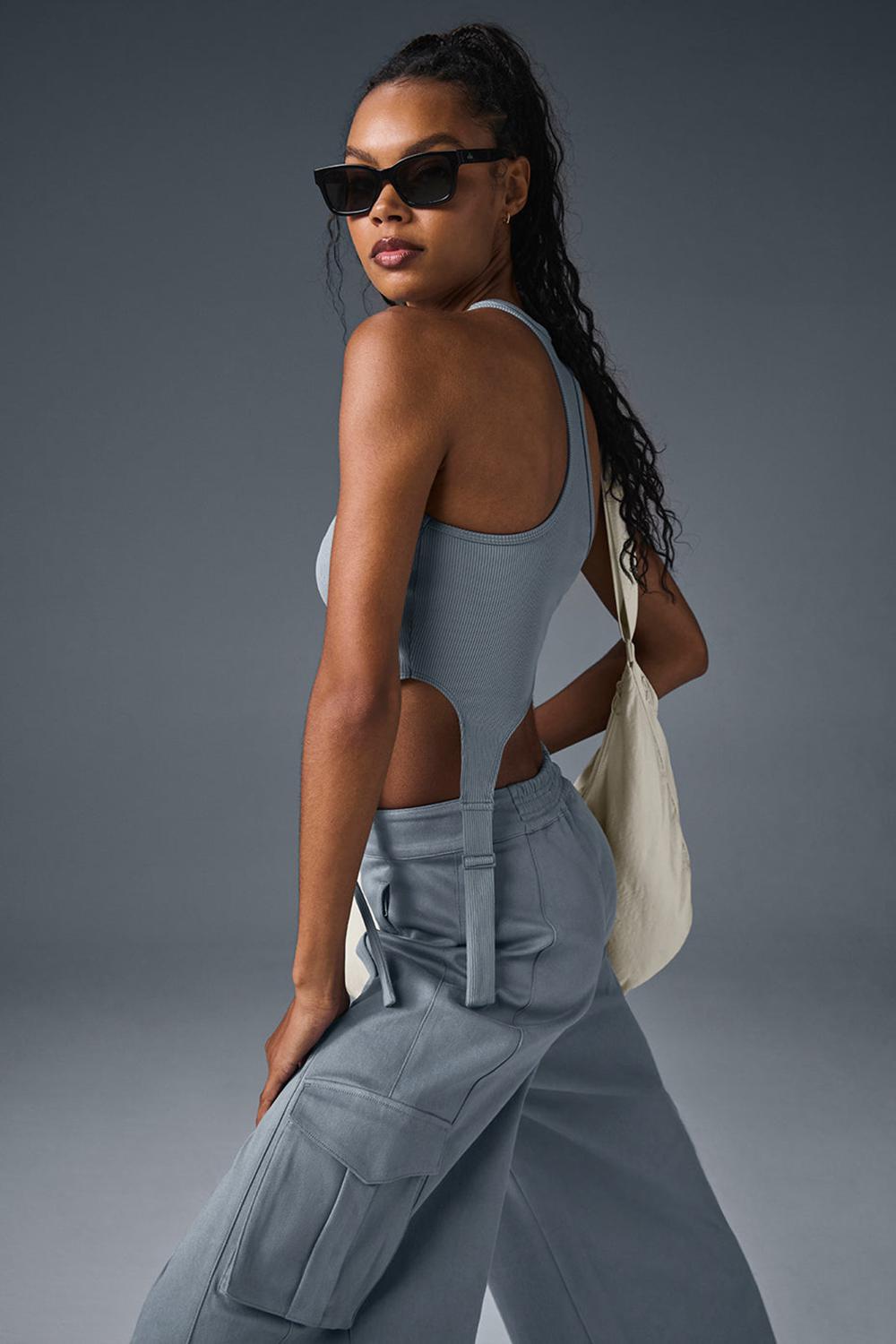Steel Grey Alo Yoga Alosoft Ribbed Revelation Women Tank | KSA  LEJ149352