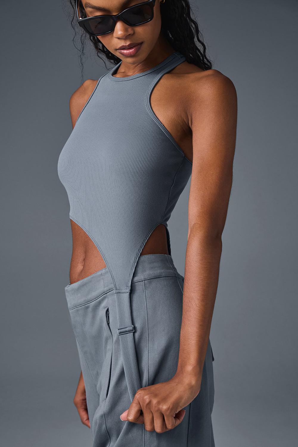 Steel Grey Alo Yoga Alosoft Ribbed Revelation Women Tank | KSA  LEJ149352