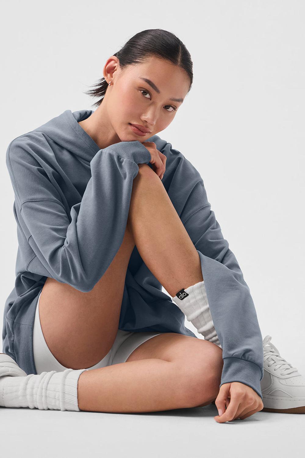 Steel Grey Alo Yoga Double Take Women Hoodie | KSA  MXP037618