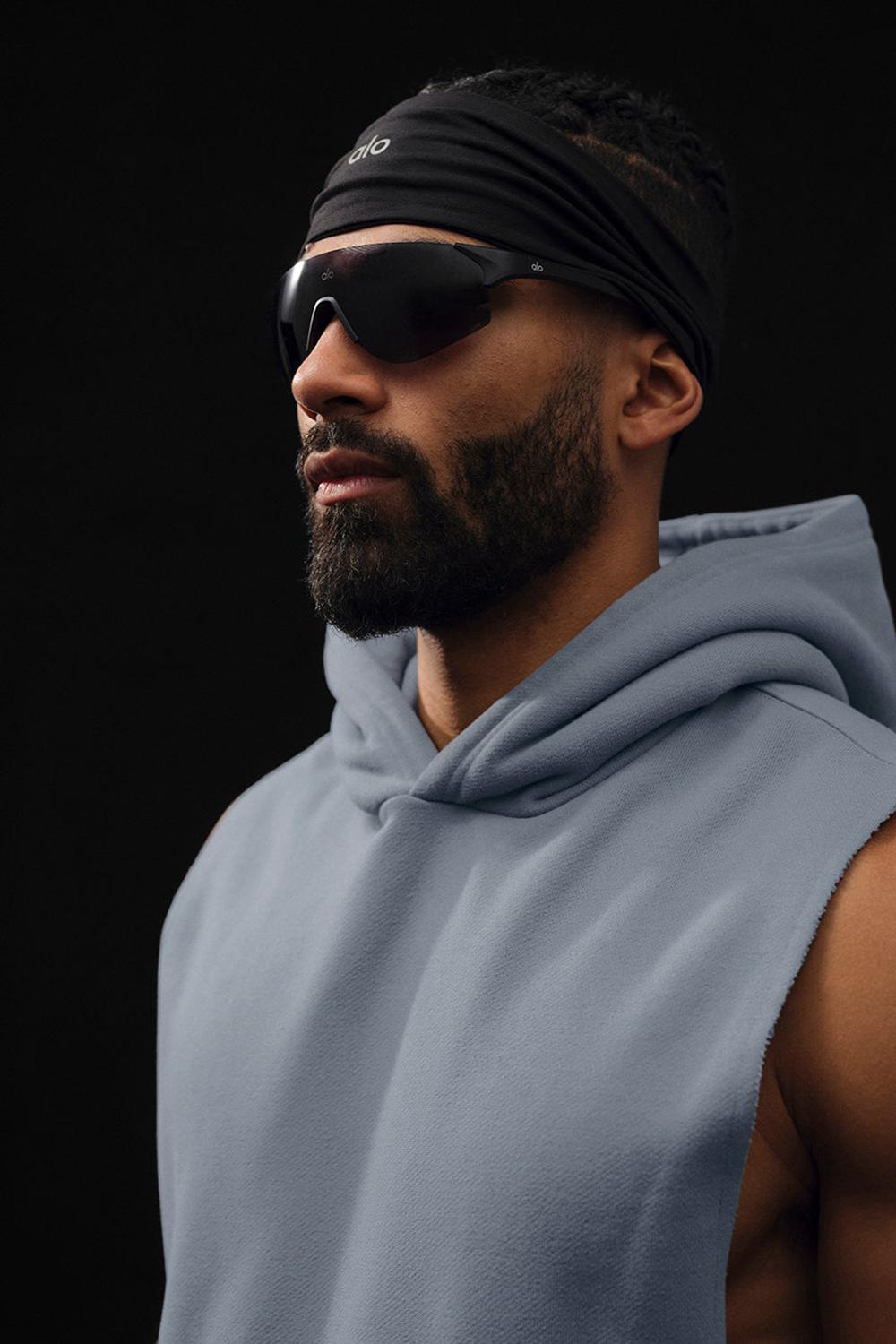 Steel Grey Alo Yoga Renown Sleeveless Men Hoodie | KSA  QVM804123