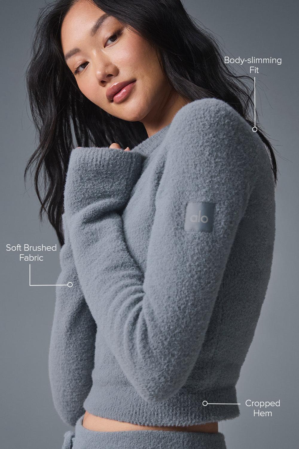 Steel Grey Alo Yoga Snuggle Up Women Long Sleeve | KSA  JVT958604