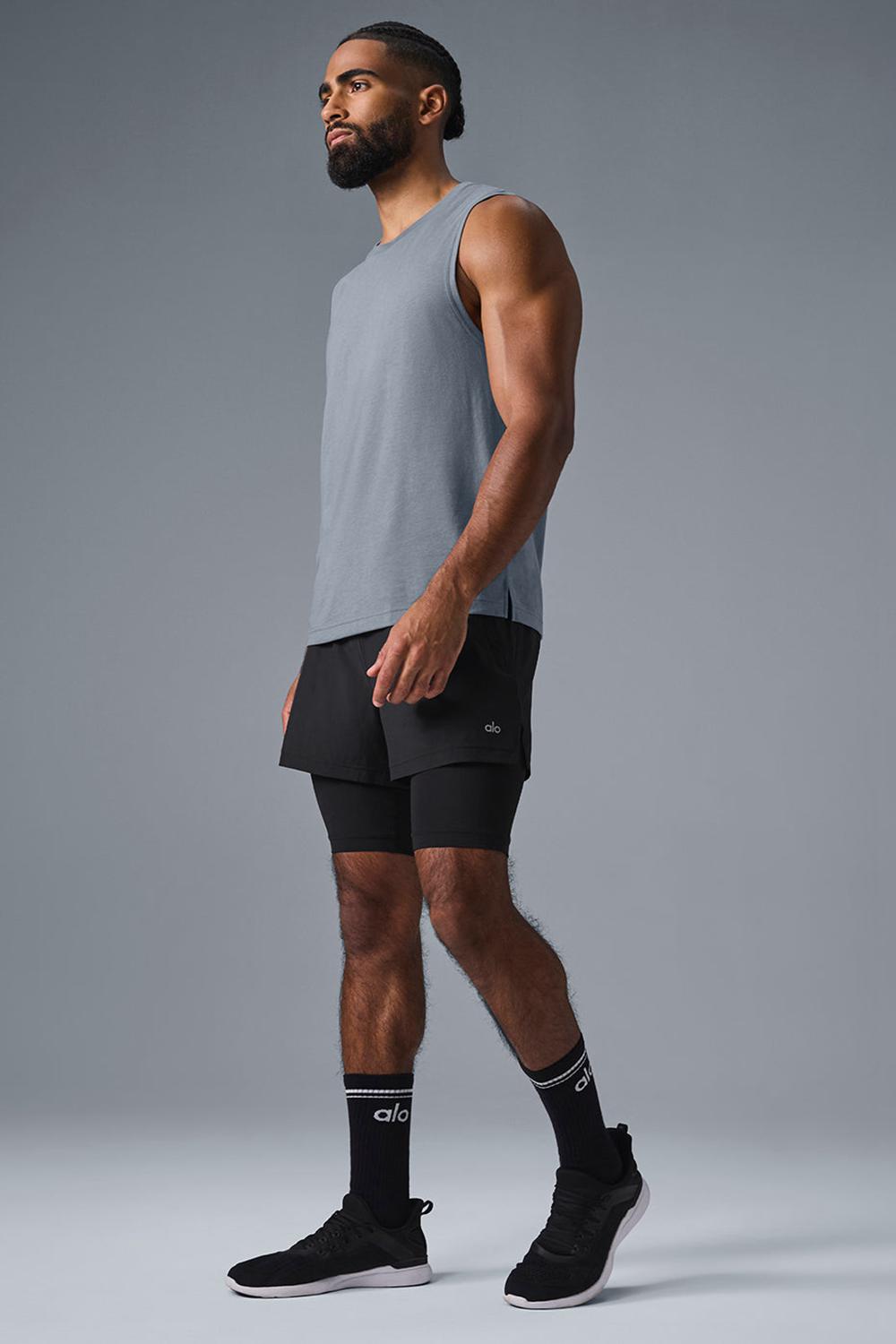 Steel Grey Alo Yoga The Triumph Muscle Men Tank | KSA  EHF096278