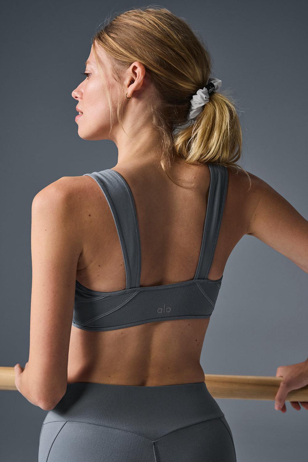 Steel Grey / Grey Alo Yoga Alosoft Sunray Women Bra | KSA  NAF136074