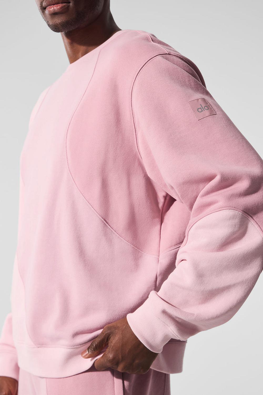 Sunset Pink Tonal Alo Yoga Make Waves Crew Neck Men Pullover | KSA  VEM271680
