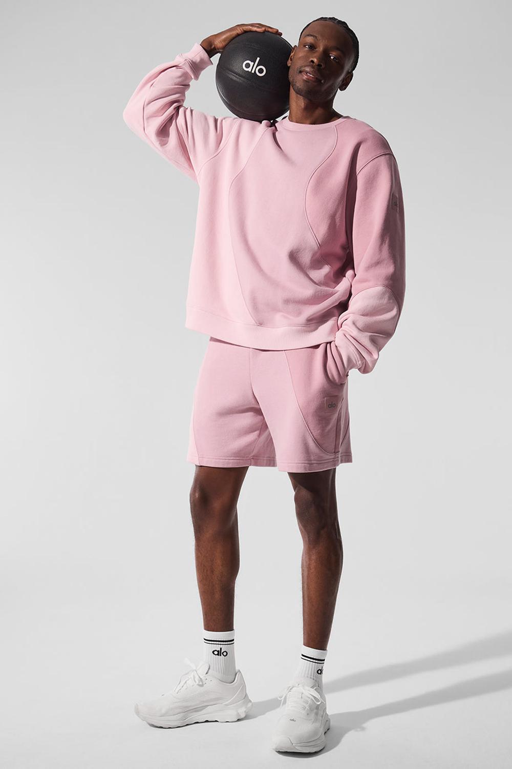 Sunset Pink Tonal Alo Yoga Make Waves Crew Neck Men Pullover | KSA  VEM271680