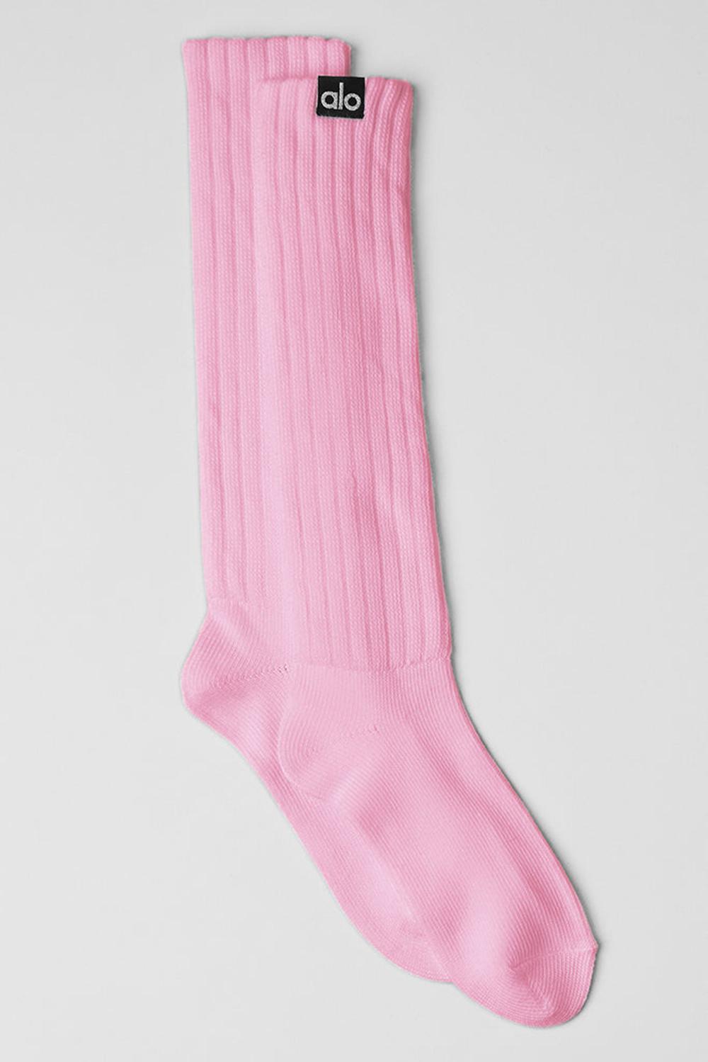 Sweet Pink Alo Yoga Unisex Scrunch Men Sock | KSA  UYD723164