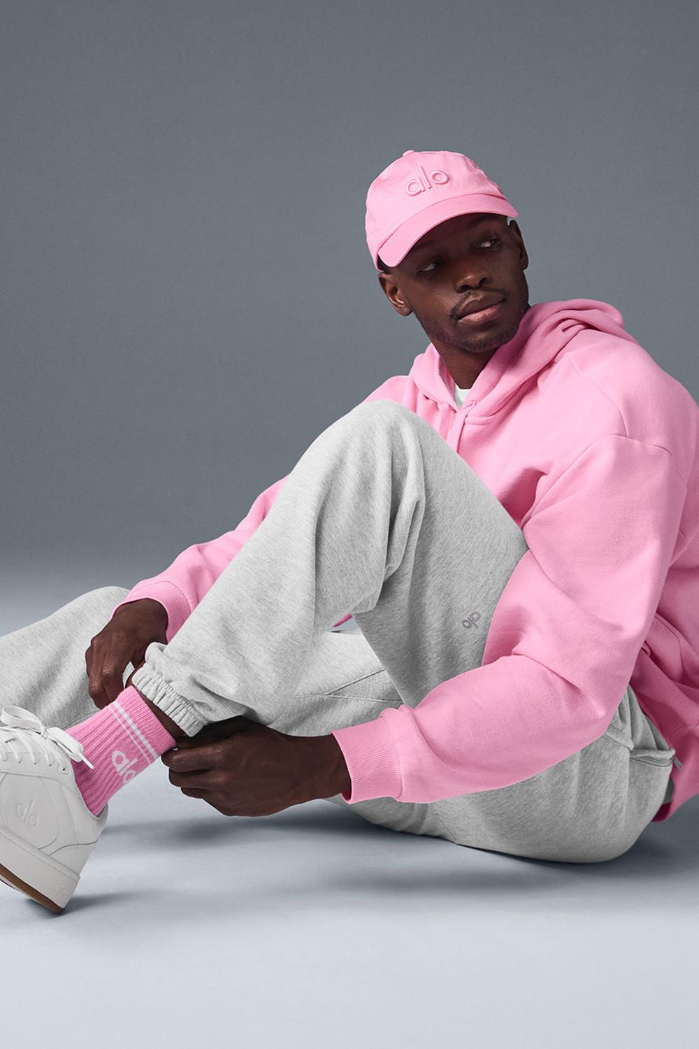 Sweet Pink / White Alo Yoga Unisex Half-Crew Throwback Men Sock | KSA  CVD619802