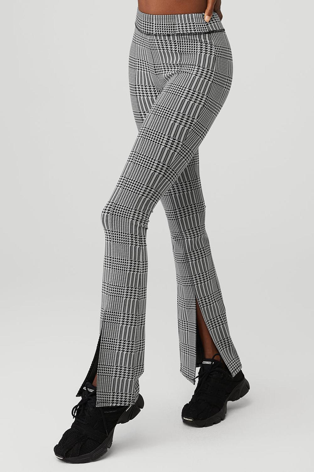 Titanium / Black Alo Yoga Jacquard High-Waist Glenplaid Flutter Women Legging | KSA  TBR148270