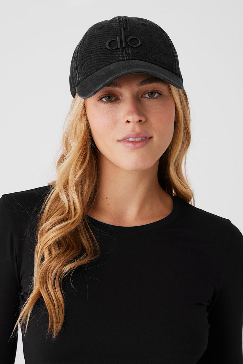 Vintage Black Alo Yoga Washed Off-Duty Women Cap | KSA  WIG967315