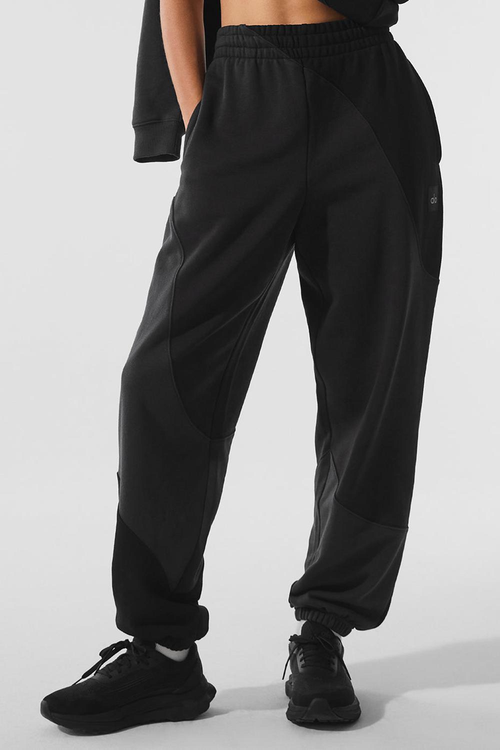 Vintage Black Tonal Alo Yoga Make Waves Women Sweatpant | KSA  WHY132485