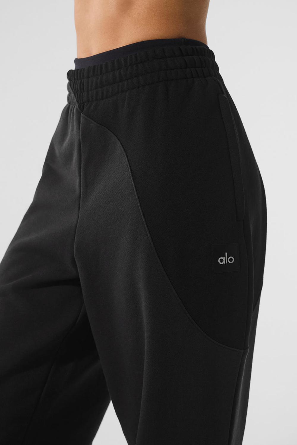 Vintage Black Tonal Alo Yoga Make Waves Women Sweatpant | KSA  WHY132485