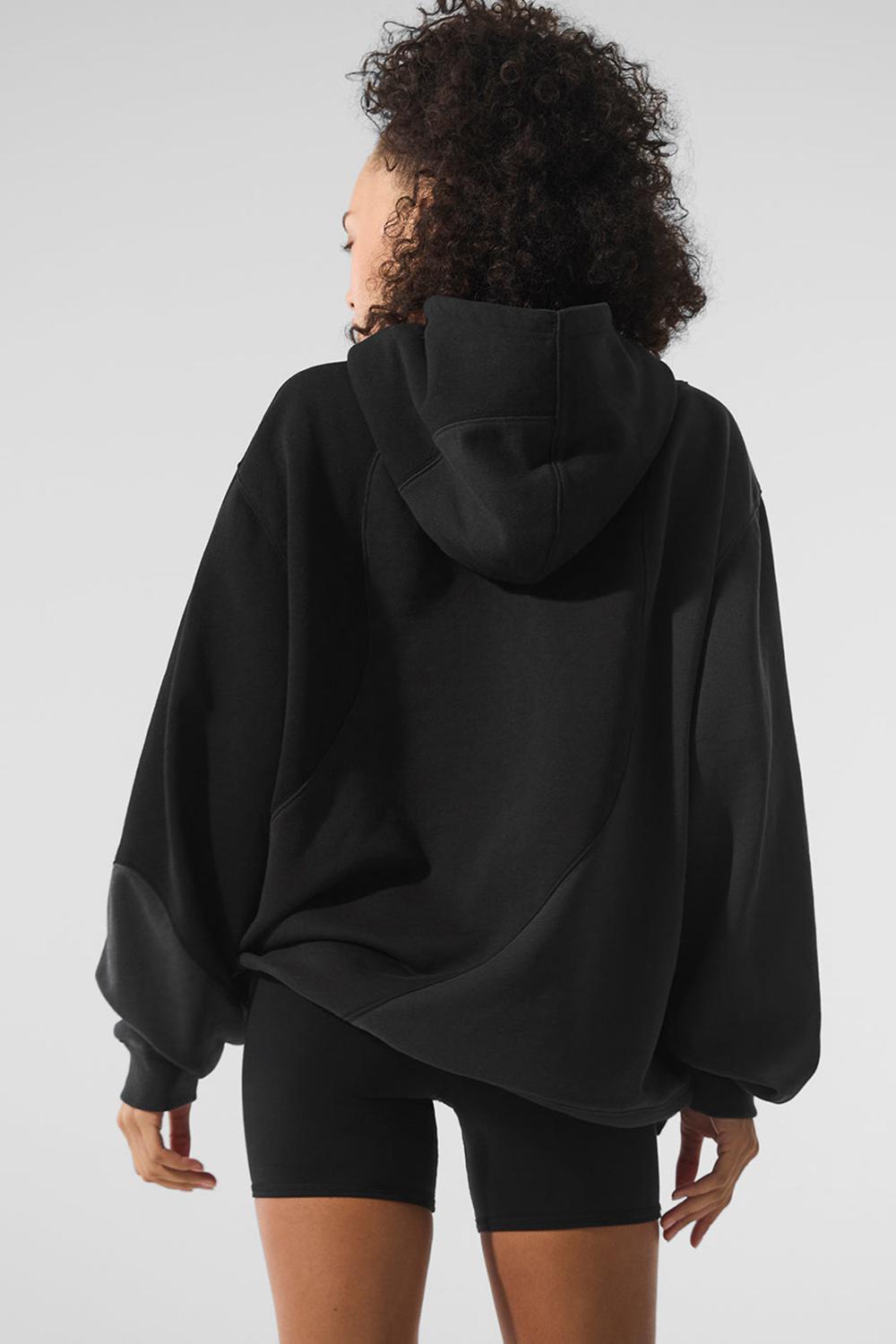 Vintage Black Tonal Alo Yoga Make Waves Women Hoodie | KSA  PVK749186