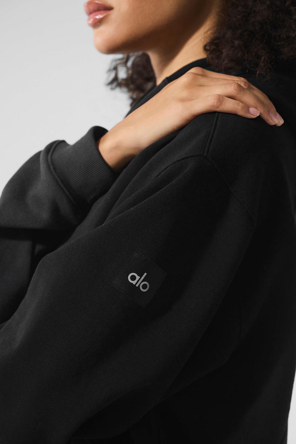 Vintage Black Tonal Alo Yoga Make Waves Women Hoodie | KSA  PVK749186