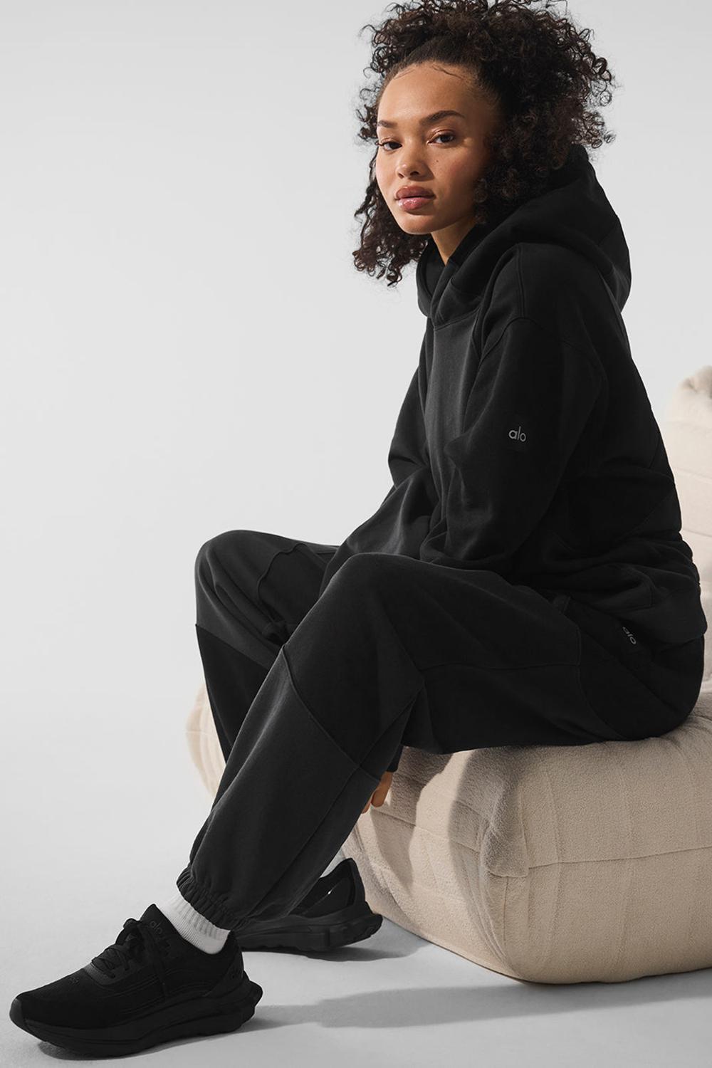 Vintage Black Tonal Alo Yoga Make Waves Women Hoodie | KSA  PVK749186
