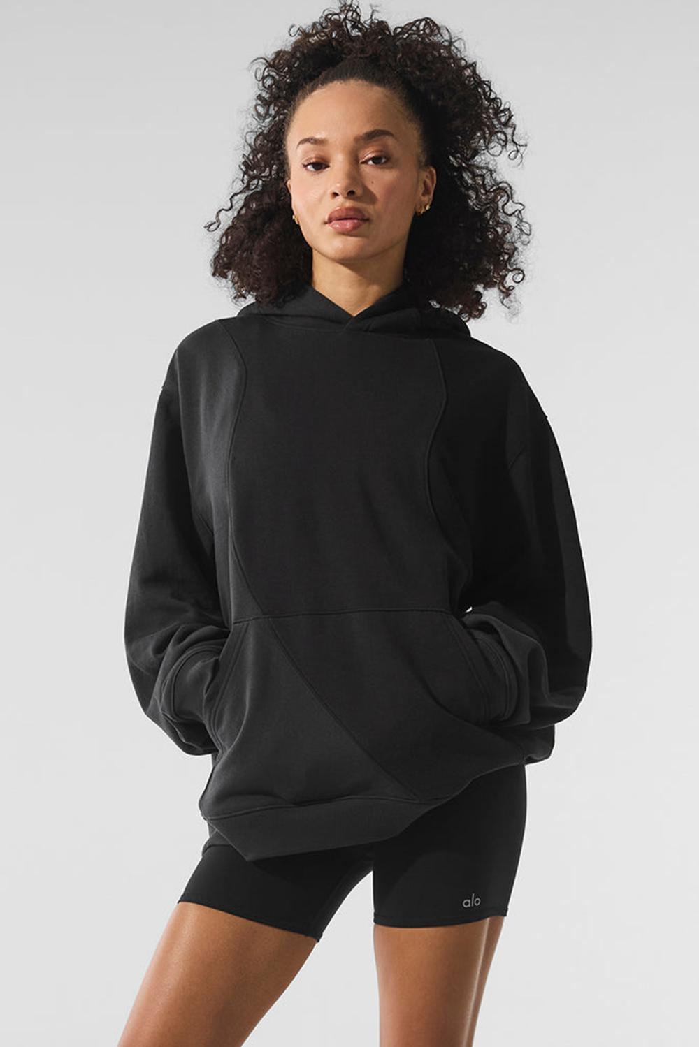 Vintage Black Tonal Alo Yoga Make Waves Women Hoodie | KSA  PVK749186
