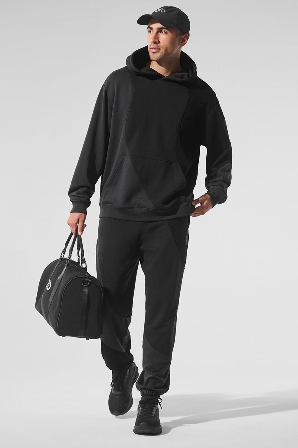 Vintage Black Tonal Alo Yoga Make Waves Men Hoodie | KSA  MUV986501