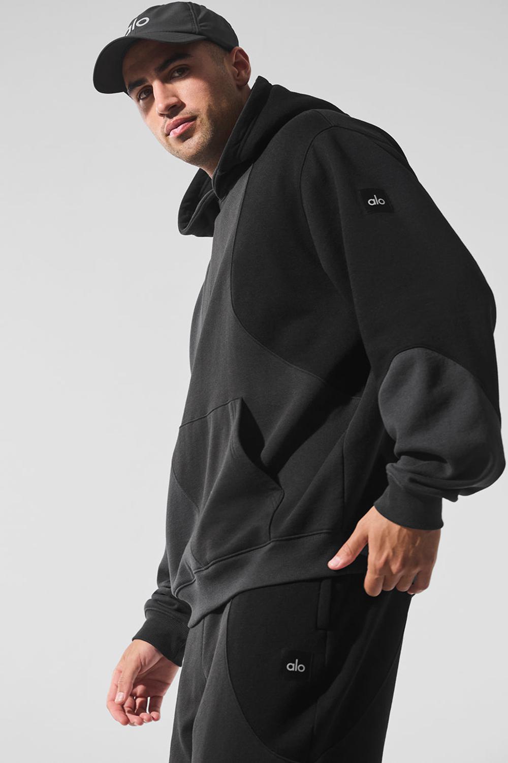 Vintage Black Tonal Alo Yoga Make Waves Men Hoodie | KSA  MUV986501