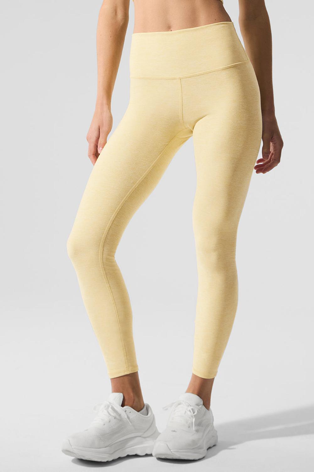 Warm Butter Heather Alo Yoga Alosoft High-Waist 7/8 Highlight Women Legging | KSA  NUO470268