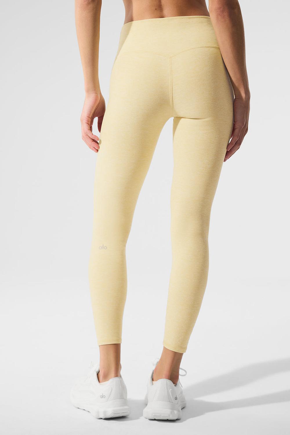 Warm Butter Heather Alo Yoga Alosoft High-Waist 7/8 Highlight Women Legging | KSA  NUO470268
