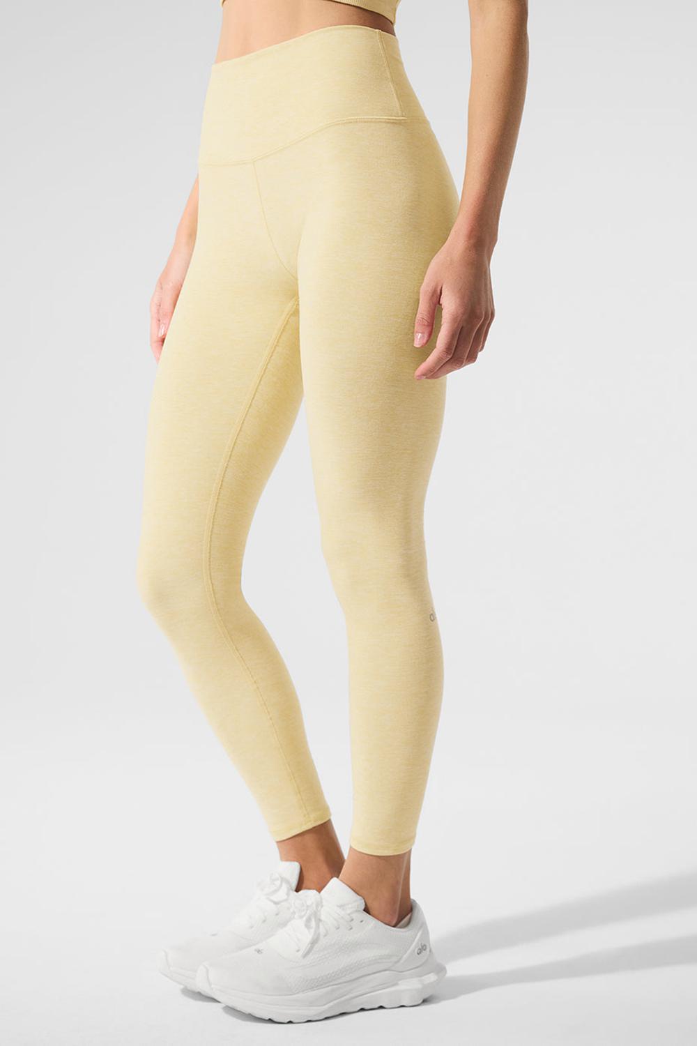 Warm Butter Heather Alo Yoga Alosoft High-Waist 7/8 Highlight Women Legging | KSA  NUO470268