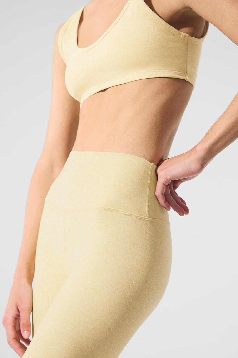 Warm Butter Heather Alo Yoga Alosoft High-Waist 7/8 Highlight Women Legging | KSA  NUO470268