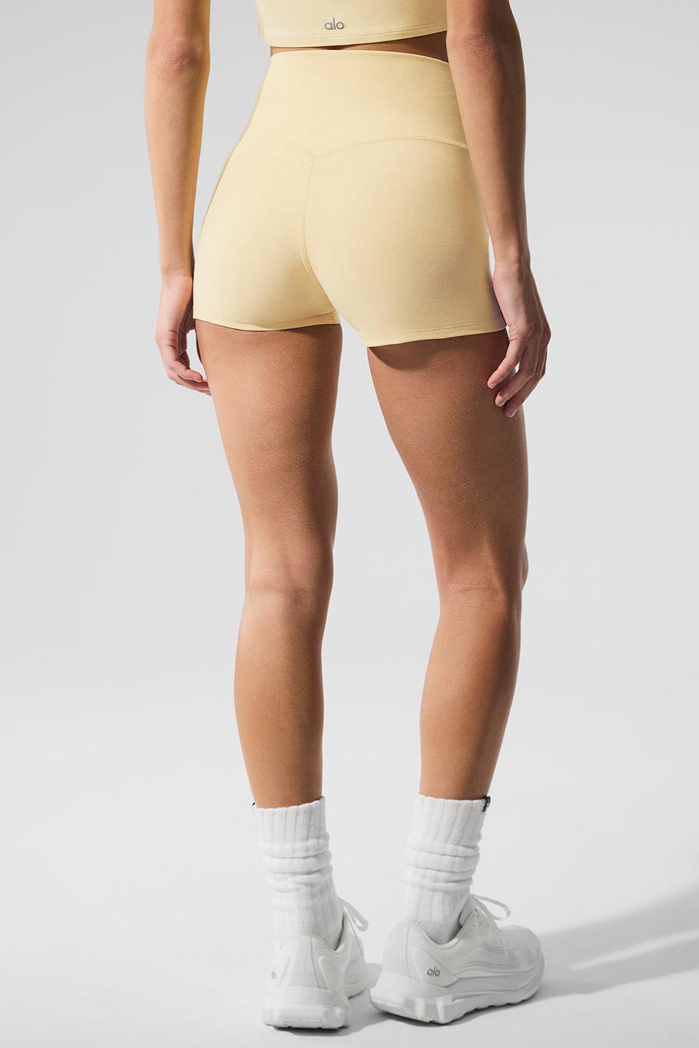 Warm Butter Heather Alo Yoga Alosoft High-Waist Carefree Women Short | KSA  RVX927385