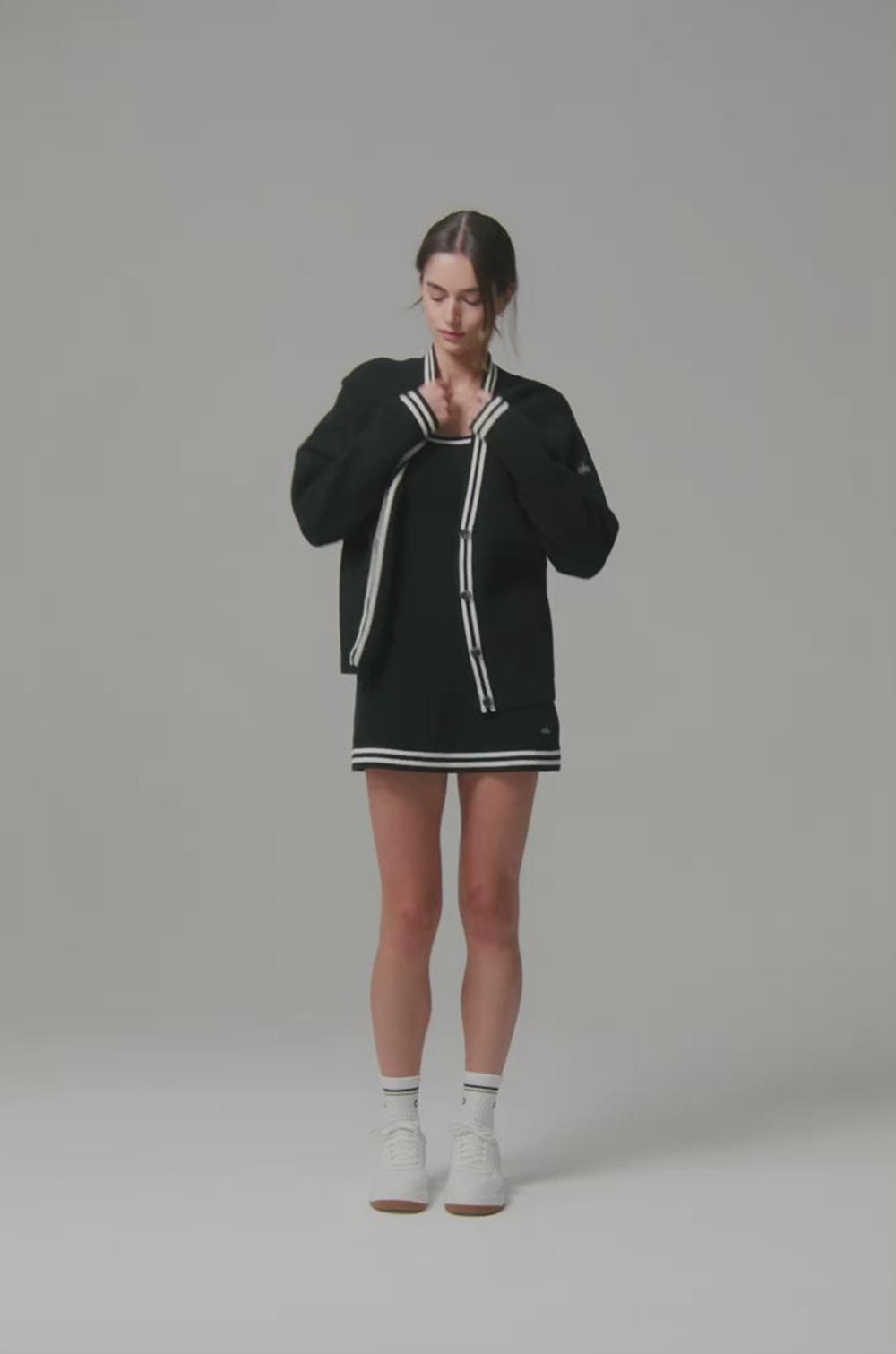Warm Butter / White Alo Yoga Tennis Club Sweater Knit Women Cardigan | KSA  HIQ397856