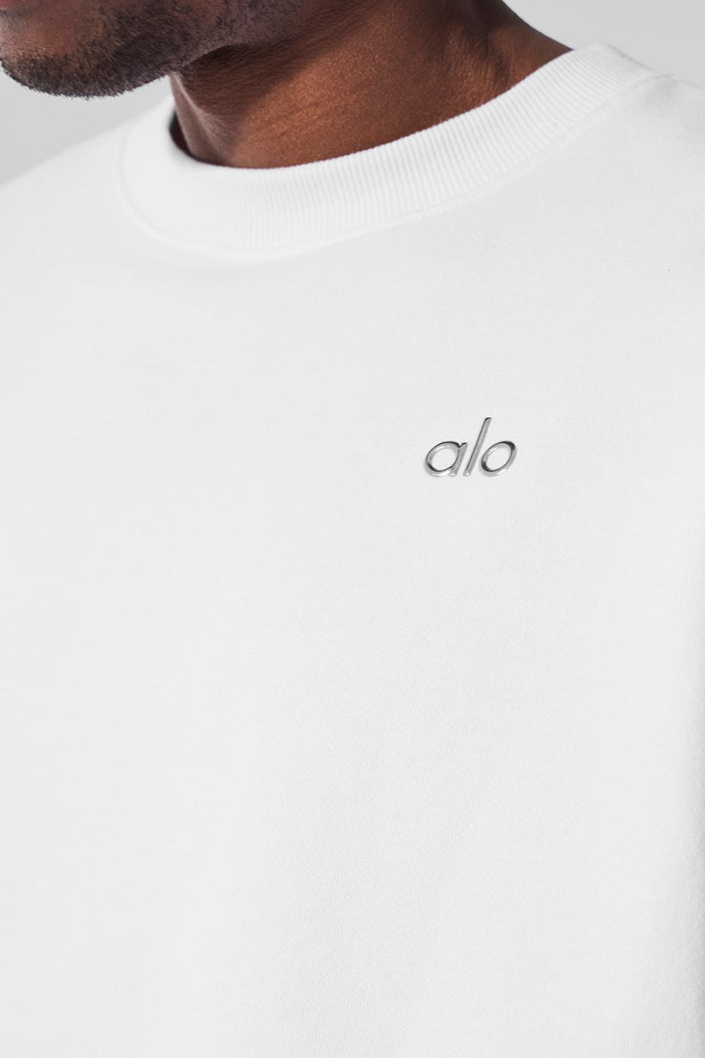 White Alo Yoga Accolade Crew Neck Men Pullover | KSA  NUD839605
