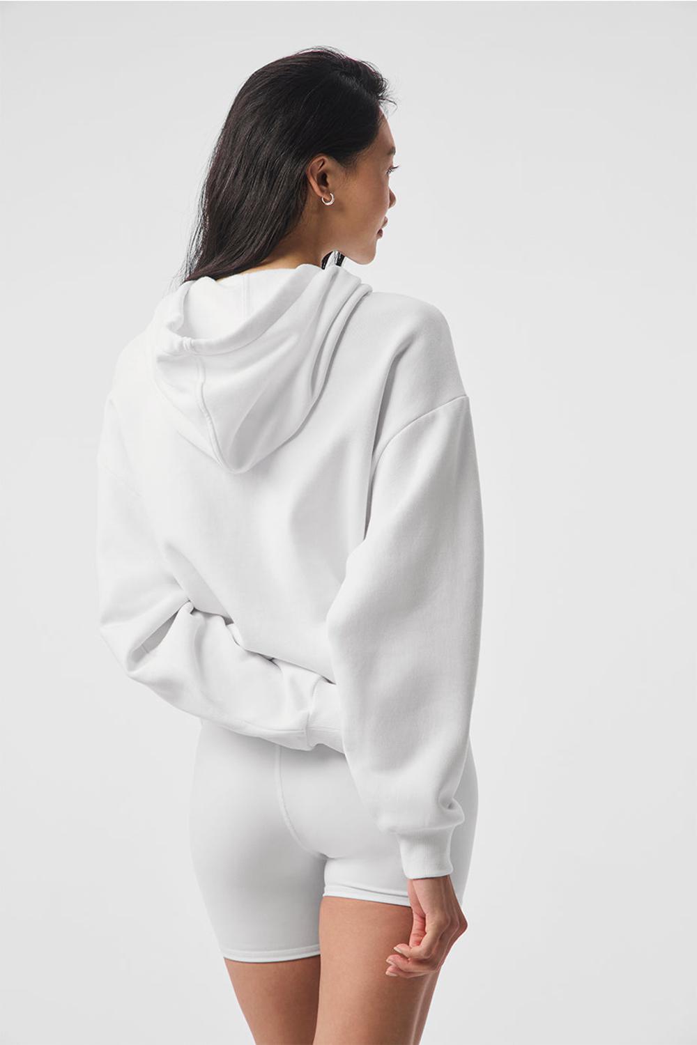 White Alo Yoga Accolade Women Hoodie | KSA  AEX423857