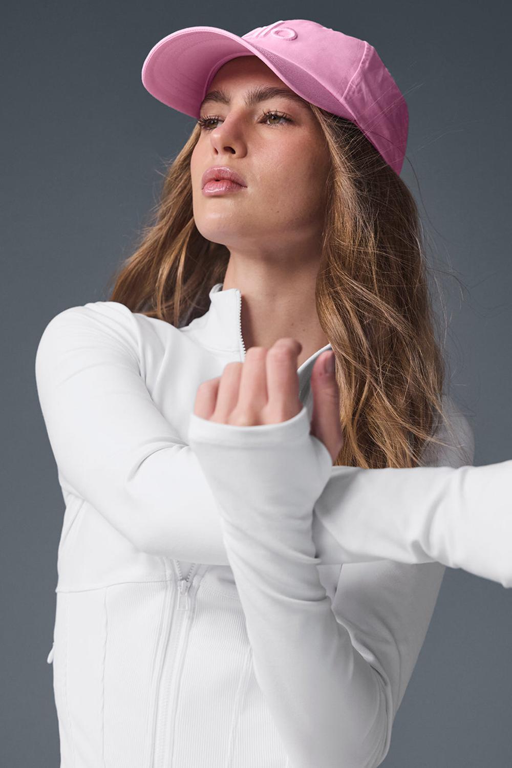 White Alo Yoga Airbrush Corset Full Zip Women Jacket | KSA  AVO581920