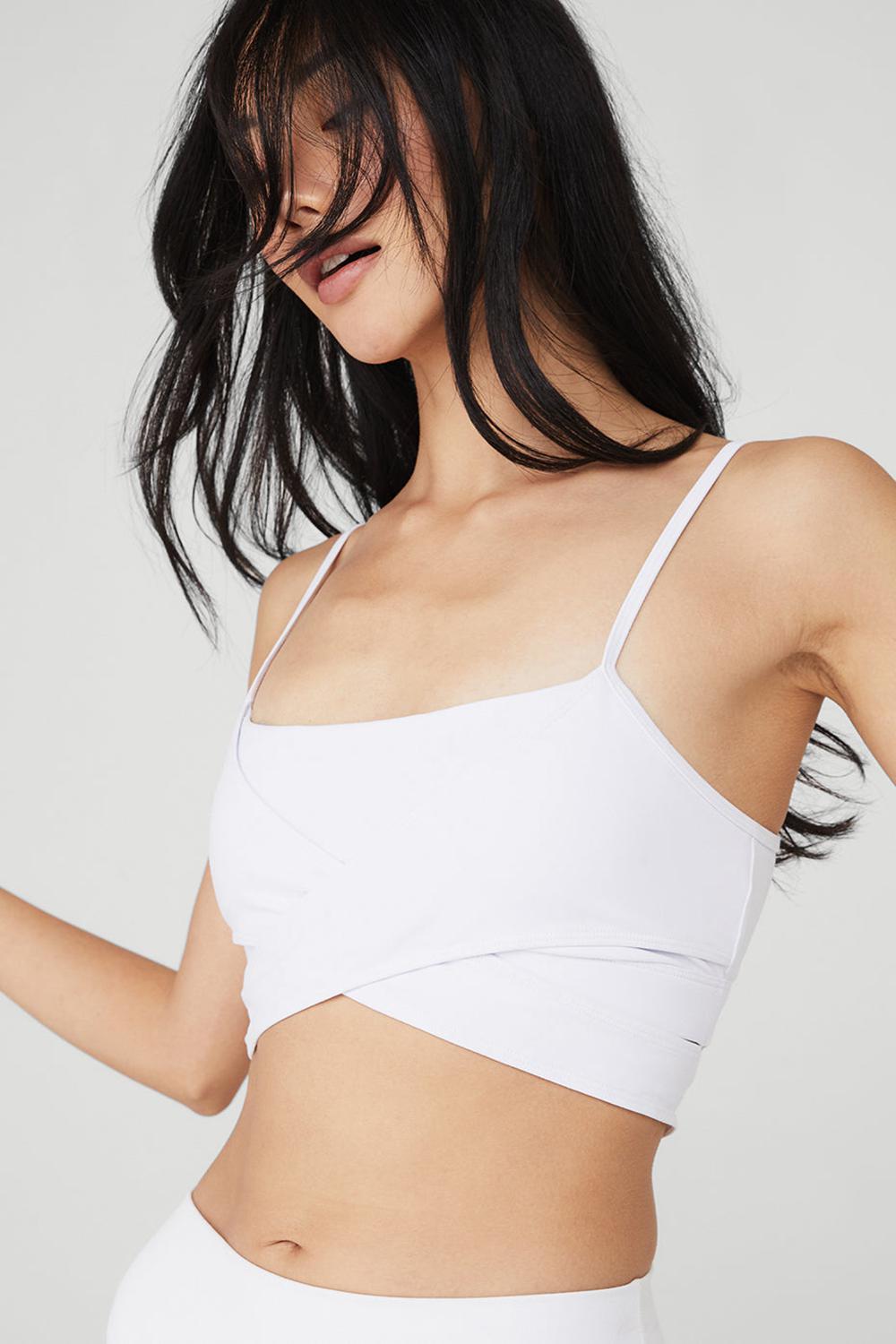 White Alo Yoga Airbrush Enso Women Bra | KSA  FZP263849