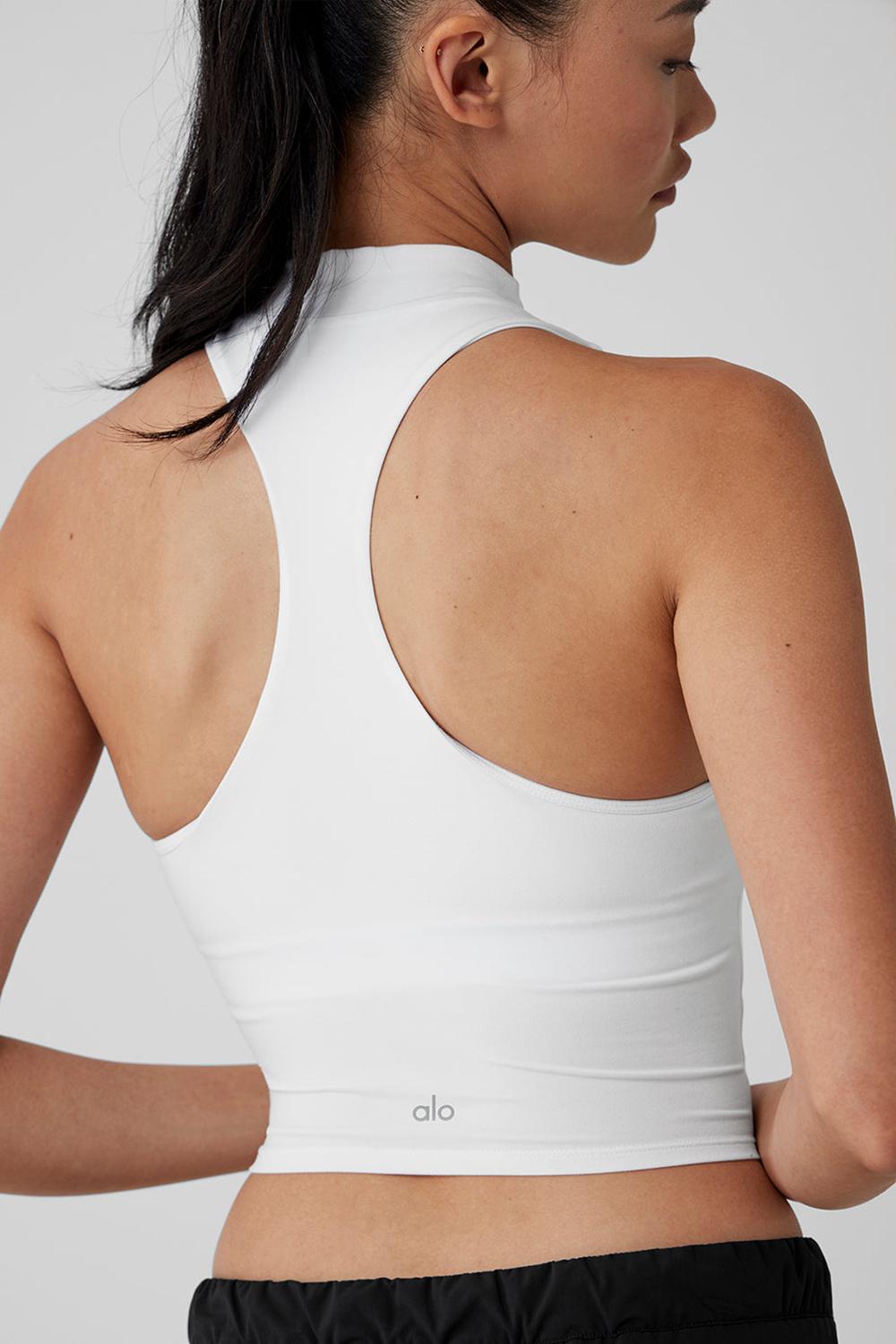 White Alo Yoga Alosoft Top That Women Bra Tank | KSA  HSE597816