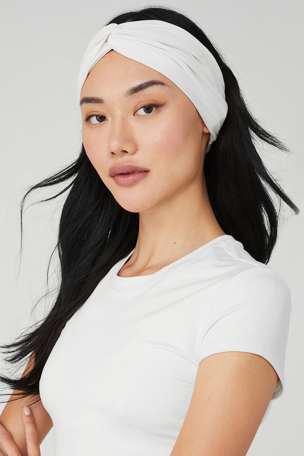 White Alo Yoga Alosoft Women Headband | KSA  BGT896571