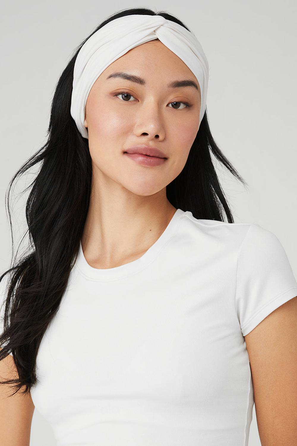 White Alo Yoga Alosoft Women Headband | KSA  BGT896571